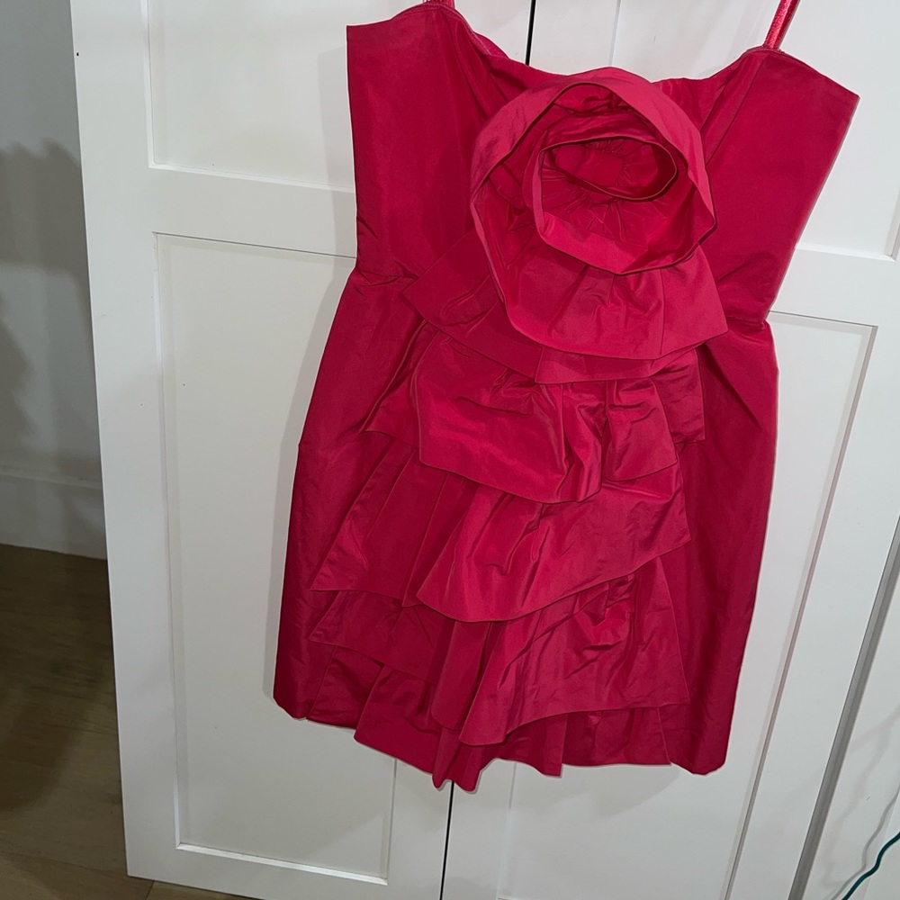 BCBGMaxazria hot pink strapless formal dress size 0 worn once